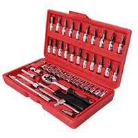 جعبه 46 پارچه آچار و سری بکس و پیچ گوشتی